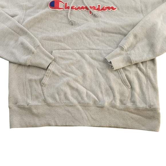 Champion Hoodie Mens XL Reverse Weave Spell Out Pullover 3D Chenille Script Logo - Picture 8 of 10